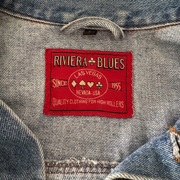 Riviera Hotel & Casino cotton denim trucker jacket men's small 1990s Las Vegas - Picture 6 of 8